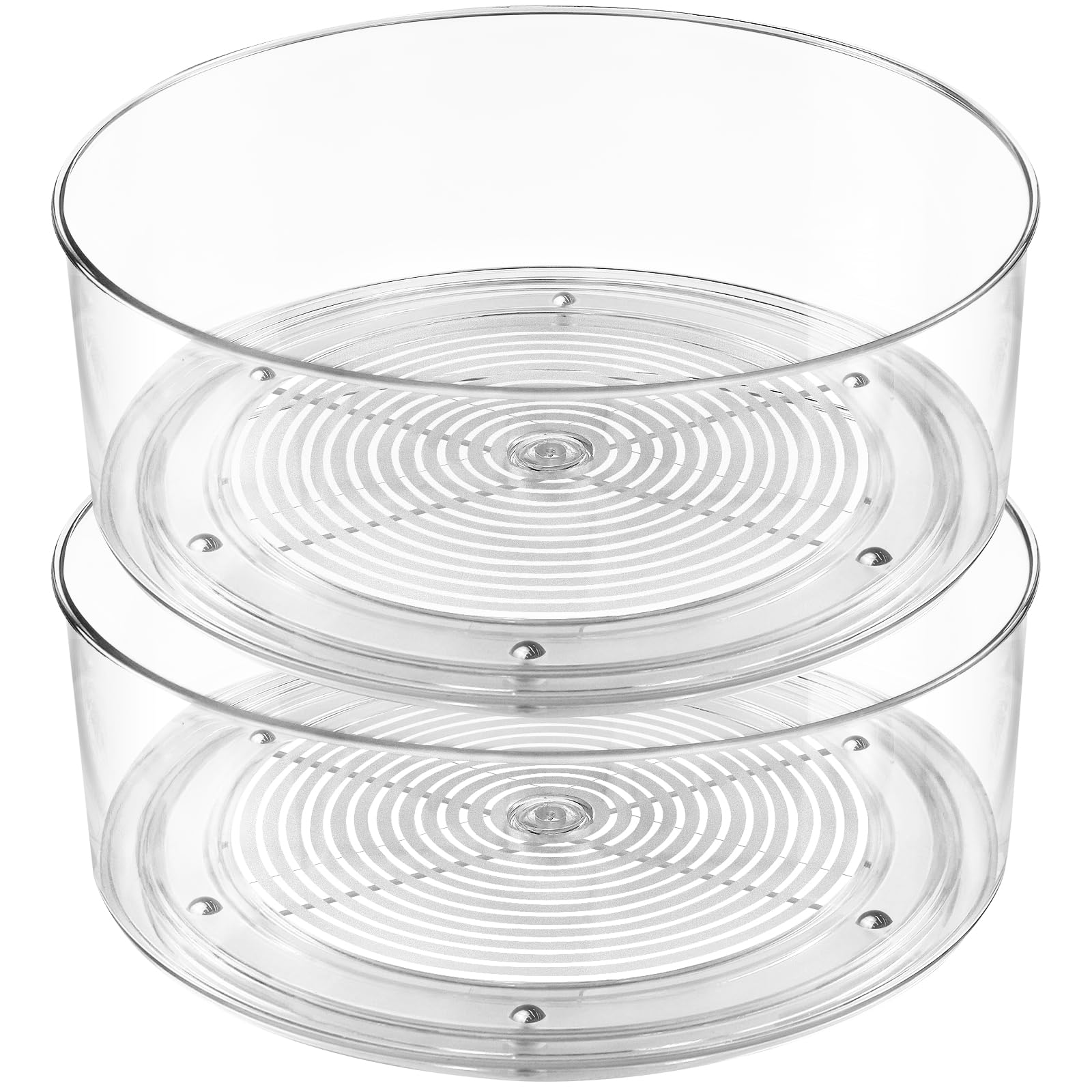 360° Rotating Lazy Susan Organizer — 2-Pack Clear Turntable for Fridge, Pantry & Cabinet