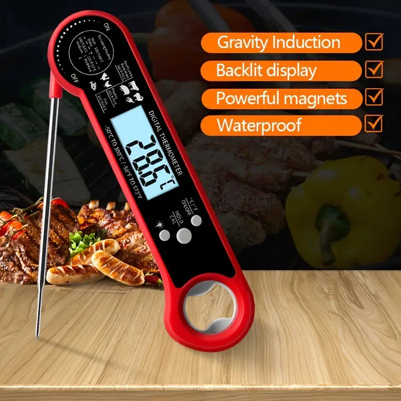 Instant Read Meat Thermometer — 3-Second Fast Read for BBQ, Grilling & Kitchen Cooking