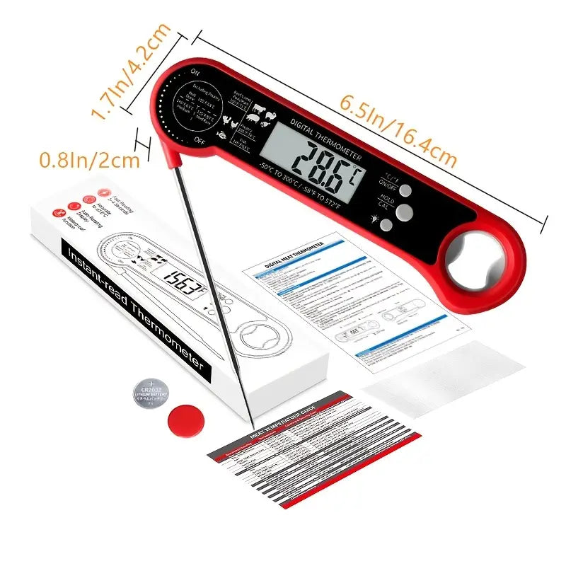 Instant Read Meat Thermometer — 3-Second Fast Read for BBQ, Grilling & Kitchen Cooking
