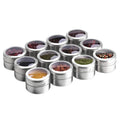 Magnetic Spice Jars — 12-Pack Stainless Steel Spice Tins with 120 Labels | Fridge, Oven & Refrigerator Organizer