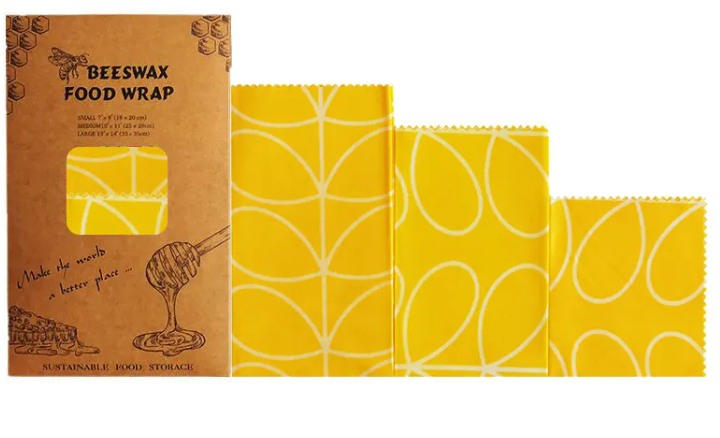 Reusable Beeswax Food Wrap — Set of 3 | Eco-Friendly Plastic-Free Food Storage