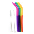 Silicone Color-Changing Reusable Straws — Set of 6 with 2 Cleaning Brushes | Dishwasher Safe | Norpro